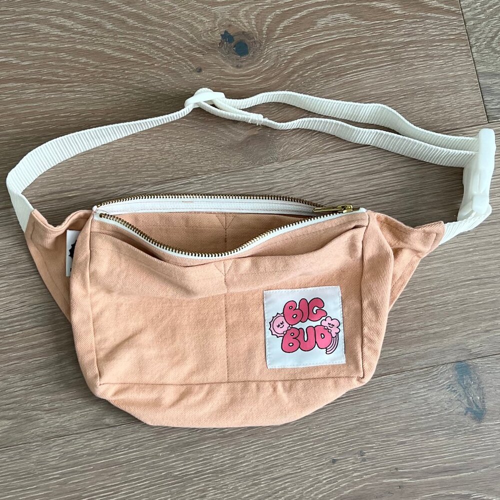 Big Bud Press Cotton Denim Fanny Pack in Dusty Pink NWOT